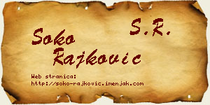 Soko Rajković vizit kartica